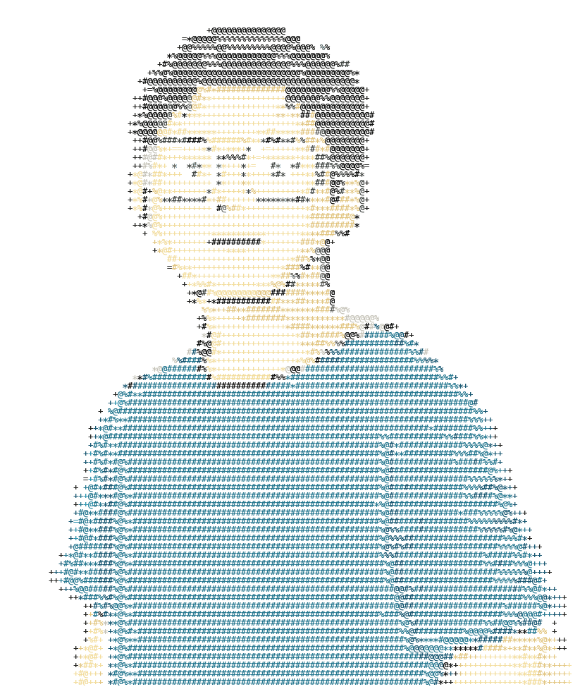 Colored ASCII portrait of Yuming